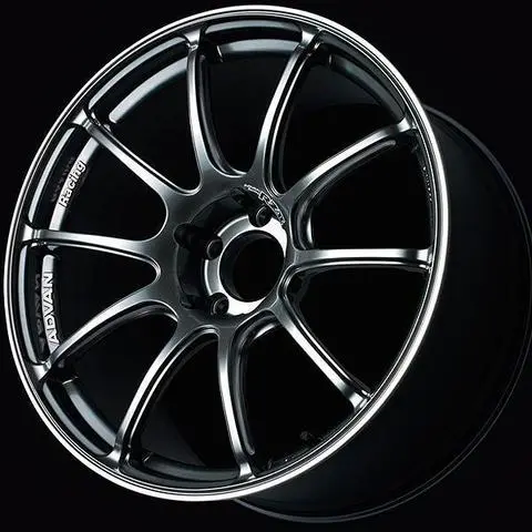 Advan Rzii 18X9.5 +45 5X114.3 Racing Hyper Black Wheel 1