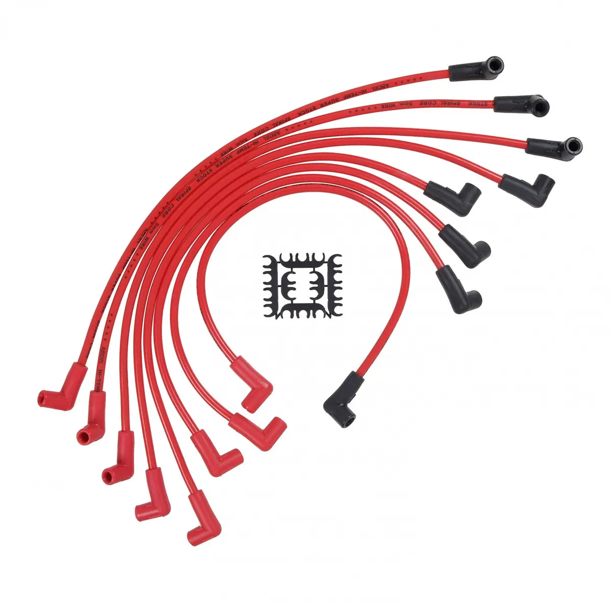Accel Spark Plug Wire Set - 8Mm Super Stock - Hei Corrected Cap - Ferro-Spiral - Red 1