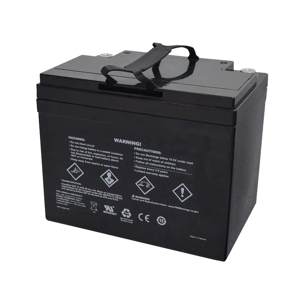 U1 (35 Ah) 24 Volt Ub12350 Agm Mobility Scooter Battery Pack With Screw Terminals 2
