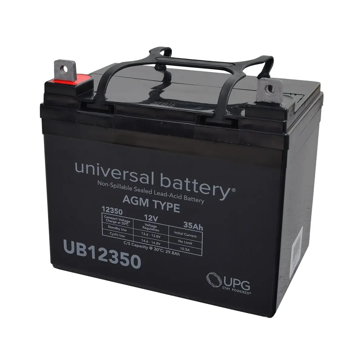 12 Volt 35 Ah Ub12350 Agm Battery For Massimo Buck 450, Msu 500, & Msu 700 Utvs (Scpu1) 1