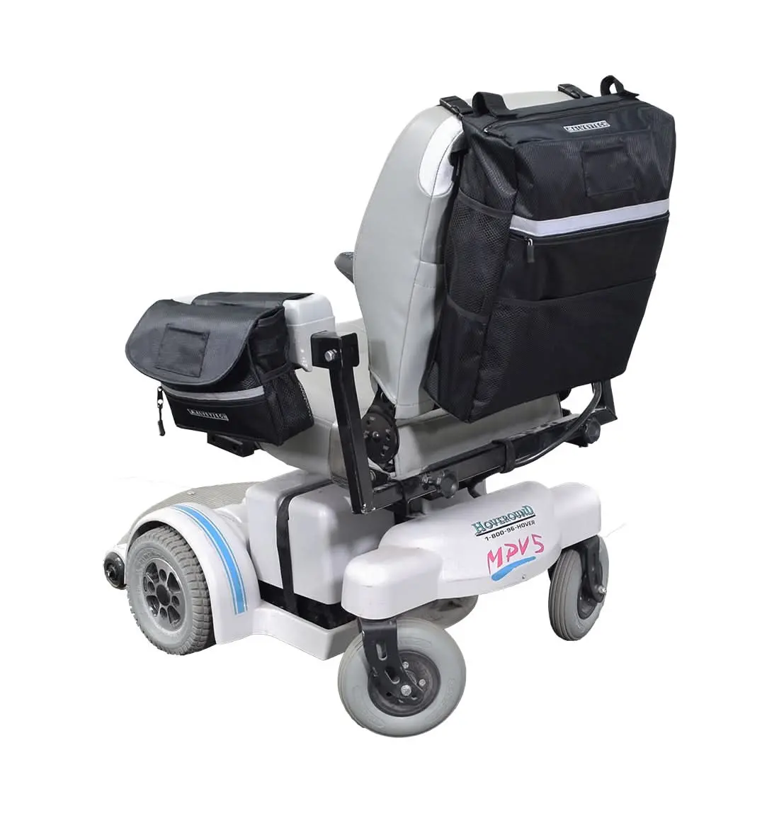 Saddle Bag & Seat Back Bag (Backpack) Combination For Mobility Scooters, Power Chairs, & Wheelchairs 1