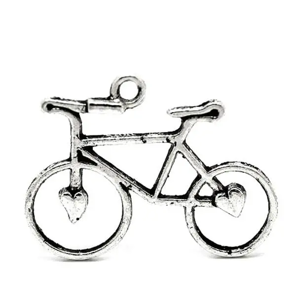 1-1/4" Bike Hearts Bicycle Charm Pendant 1