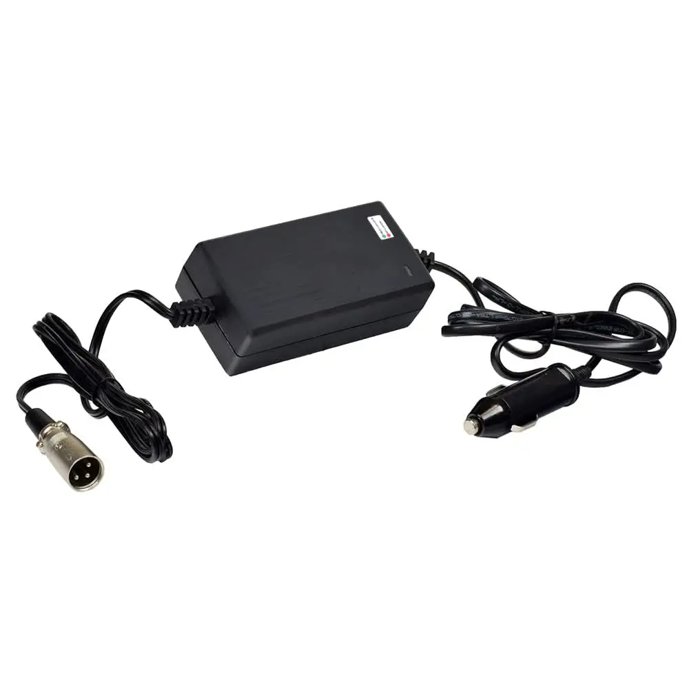 24 Volt 1.5 Amp Xlr Battery Charger With Car Cigarette Lighter Dc Input (Standard) 1