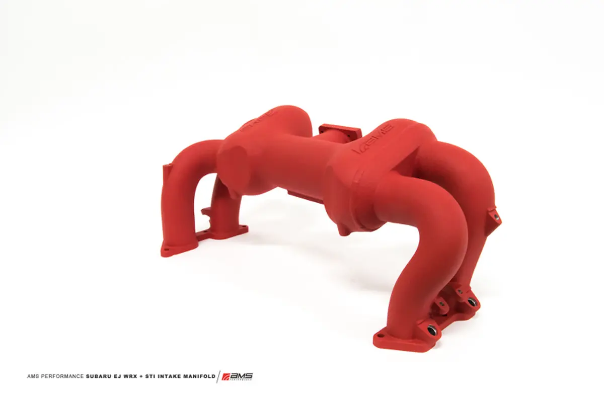 Ams Ej25 Subaru Intake Manifold - Reverse Rotation Texture Red Powder Coating 1