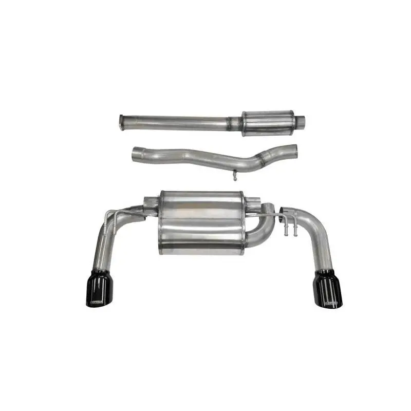 Corsa 08-14 Mitsubishi Lancer Evolution X Sedan 2.0L Black Sport Dual Rear Cat-Back Exhaust 1