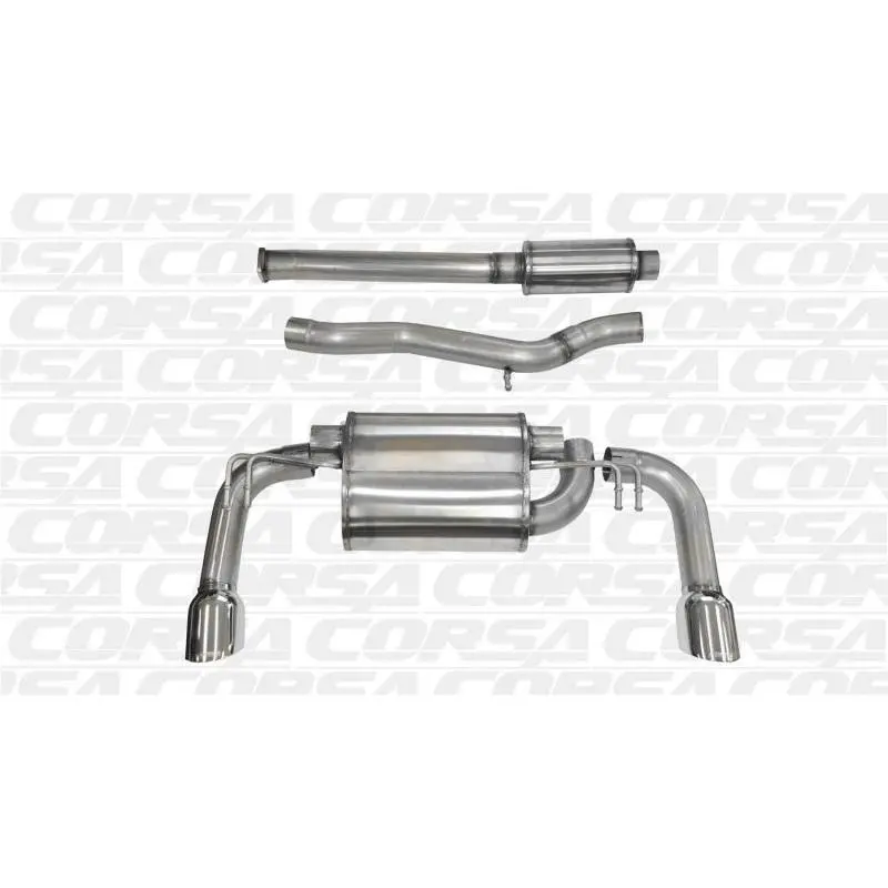 Corsa 08-14 Mitsubishi Lancer Evolution X Sedan 2.0L Polished Sport Dual Rear Cat-Back Exhaust 1