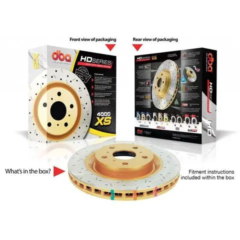 Dba Front Xs Drilled & Slotted 4000 Series Rotor Mazdaspeed3 2007-2013 1