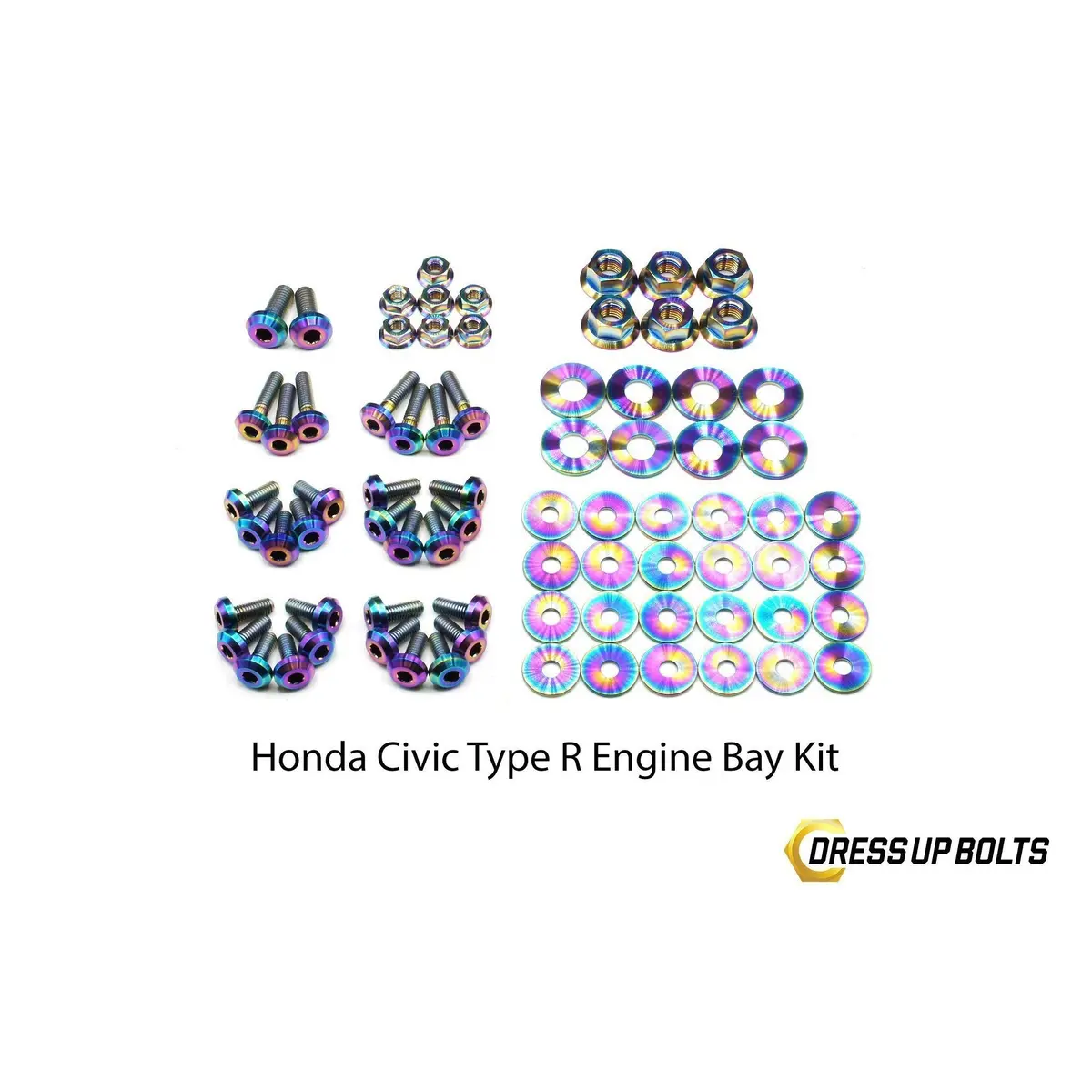 Dress Up Bolts Honda Civic Type R (2017-2019) Titanium Dress Up Bolt Full Engine Bay Kit 1