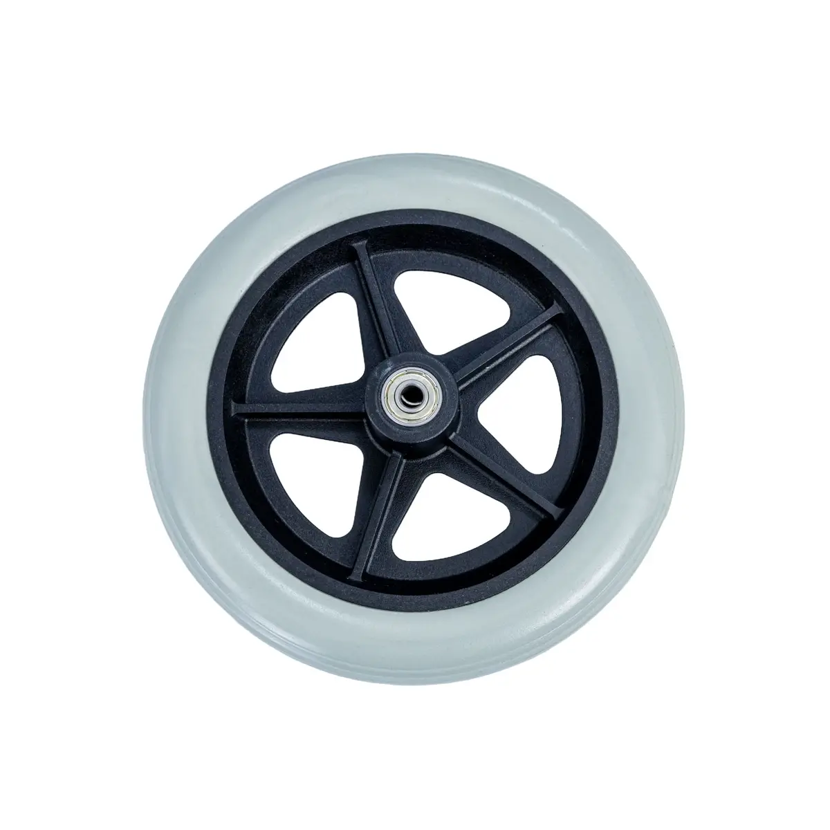 8"X2" (200X50) Pneumatic Gray Caster Wheel Assembly With 608Rs Bearings And Black Split Rim 1