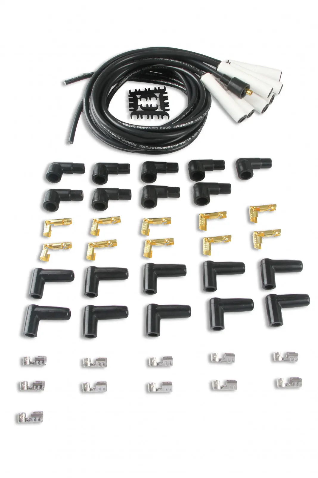 Accel Spark Plug Wire Set - Universal - 180 Deg White Ceramic Boots 1