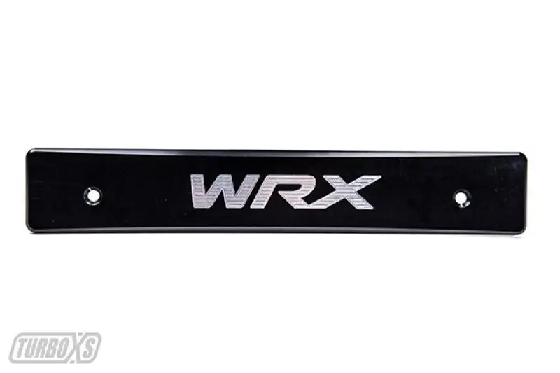 Turboxs 15-17 Subaru Wrx/Sti Billet Aluminum License Plate Delete Black Machined Wrx Logo 1