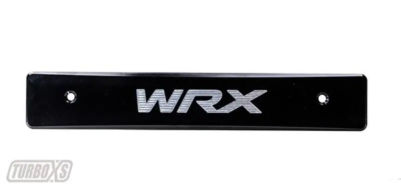 Turboxs 08-14 Subaru Wrx/Sti Billet Aluminum License Plate Delete Black Machined Wrx Logo 1