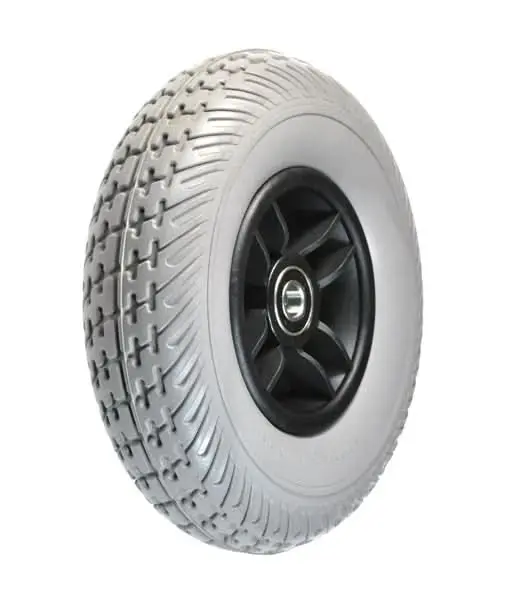 8"X2" (200X50) Gray Flat-Free Front Wheel Assembly With Black Rim For The Go-Go Elite Traveller Plus (Sc54) And The Elite Traveller Plus Hd (Sc54hd) 4-Wheel Mobility Scooter (Whlasmb1721) 1