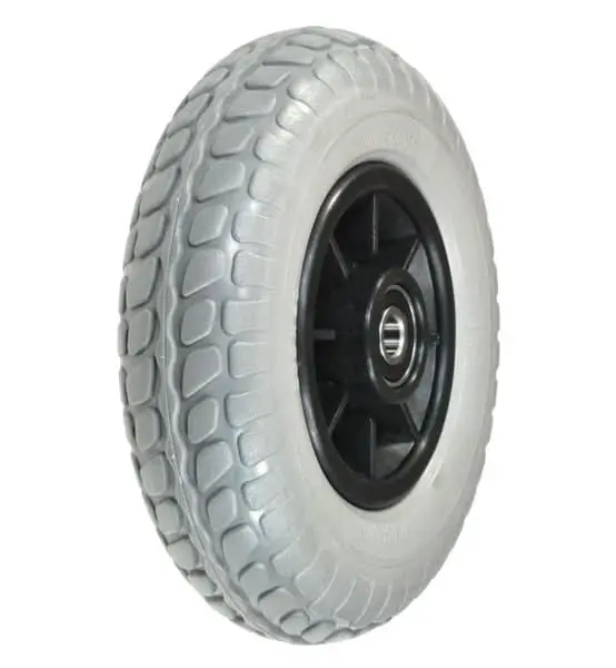 8"X2" (200X50) Front Wheel Assembly With Gray Tire For The Shoprider Cooper, Dasher 3, Echo, Hero, Scootie Jr, & Start (105101-69102) 1