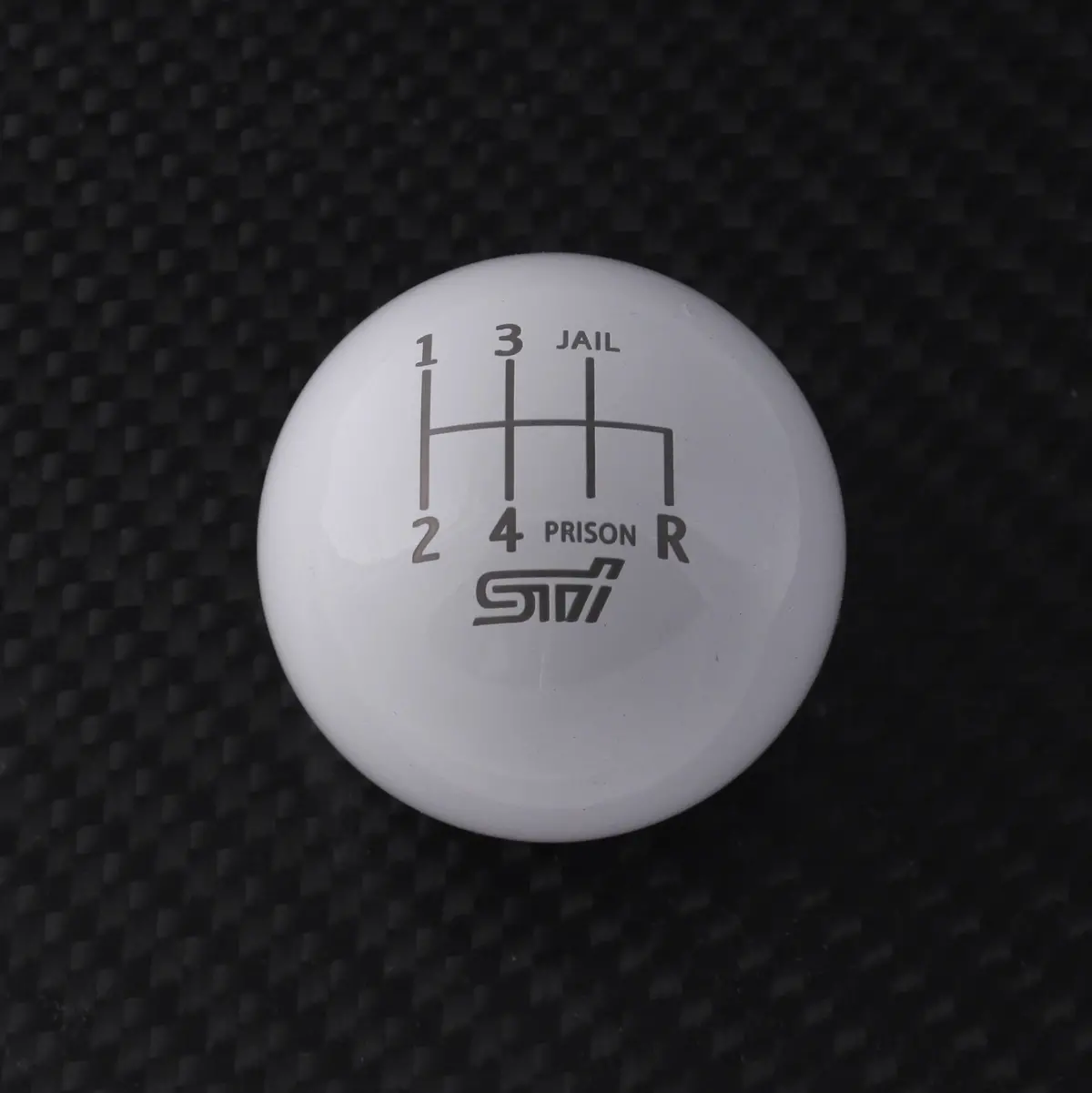 Gloss White Weighted - 6 Speed Sti Jail-Prison Engraving - 6 Speed Sti Fitment 1