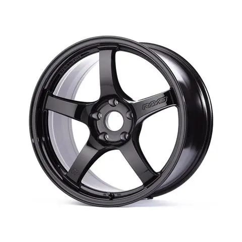 Gram Lights 57Cr 18X9.5 +22 5X114.3 Gloss Black Wheel 1