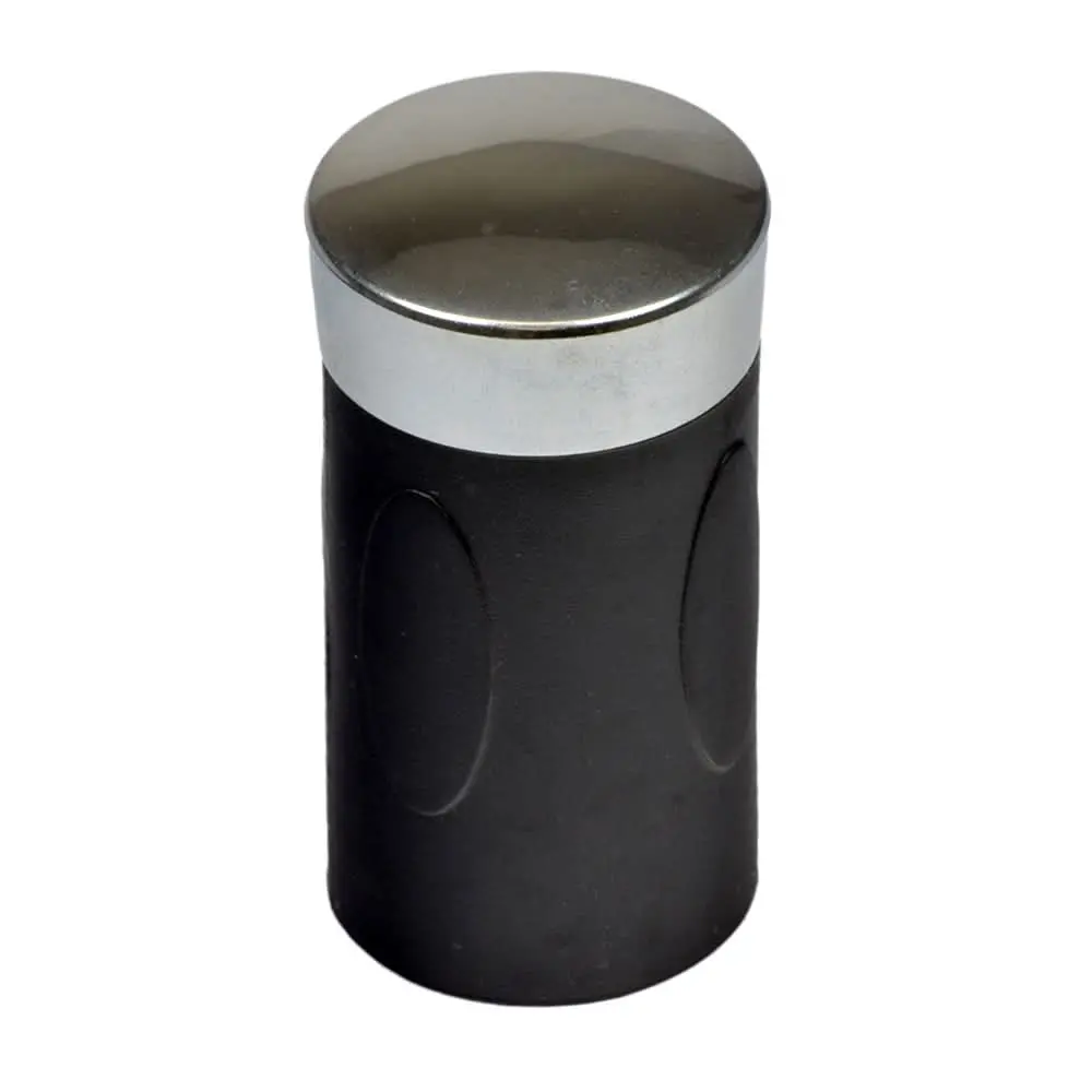 2-1/2" Rubber Handlebar Grip With Chrome End Cap 1