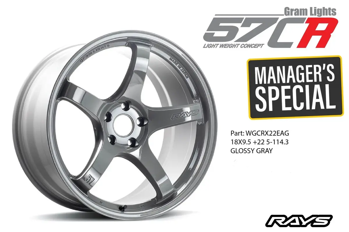 Gram Lights 57Cr 18X9.5 +22 5X114.3 Glossy Grey 1