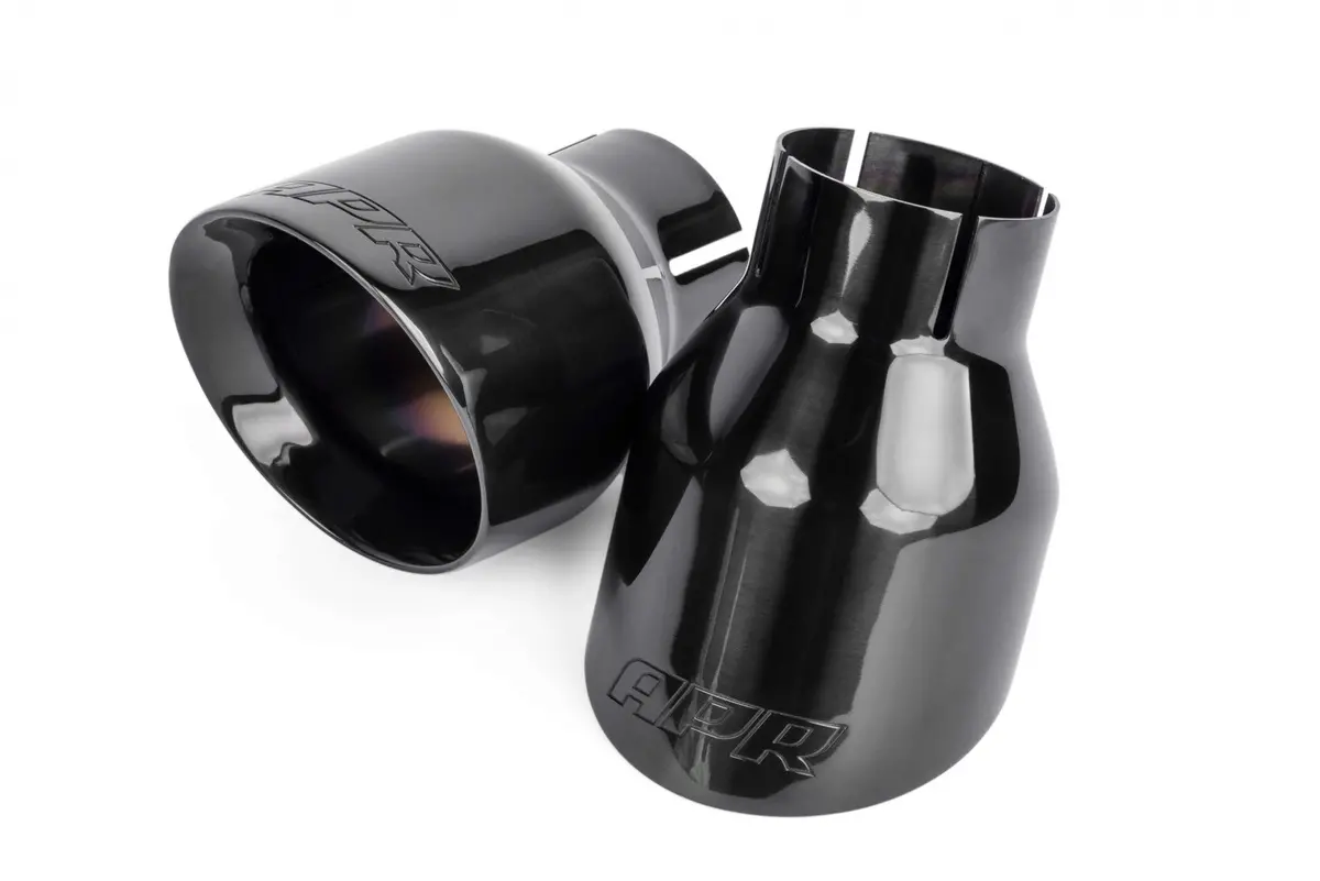 Apr Double-Walled 4" Slash-Cut Tips (Polished Diamond Black) - Set Of 2 1