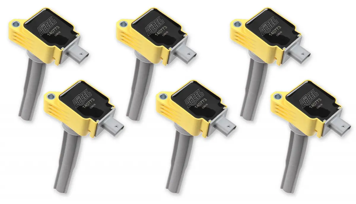 Accel Ignition Coil - Supercoil - 2016 Ford Ecoboost 2.7L V6 - Yellow - 6-Pack 1