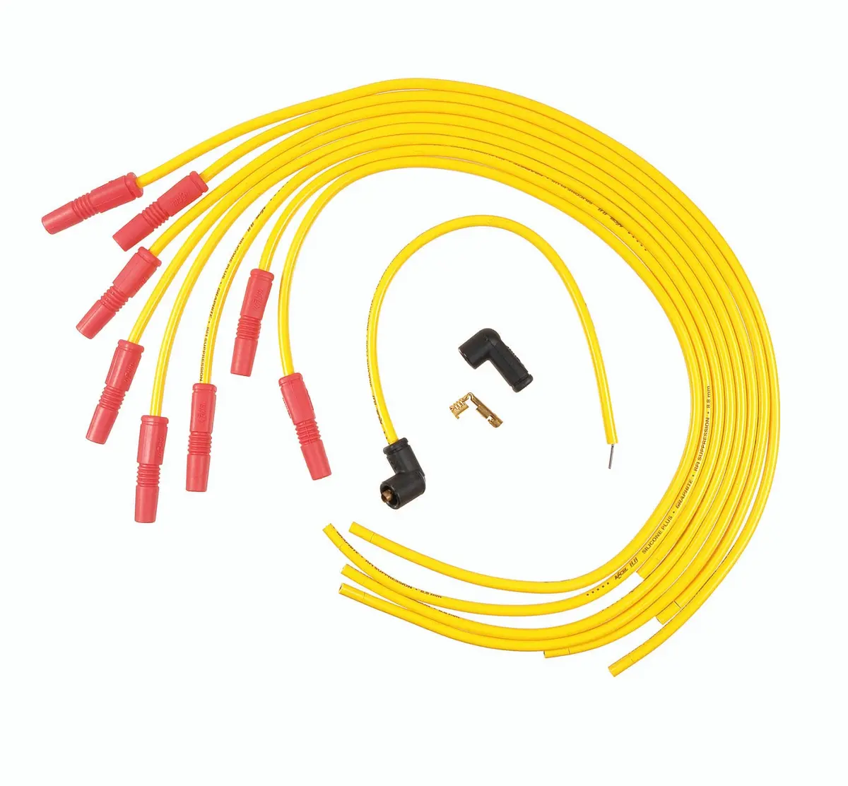Accel Spark Plug Wire Set - Spiral Core 8.8Mm - 8-Cylinder Universal Fit - Straight Boots - Yellow 1