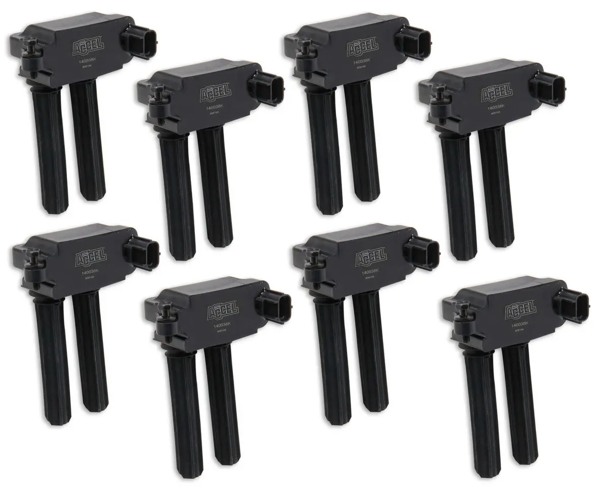 Accel Ignition Coil 2005-2020 Gen 3 Chrysler Hemi 5.7L/6.1L/6.2L/6.4L, Black, Dual Plug, 8-Pack 1