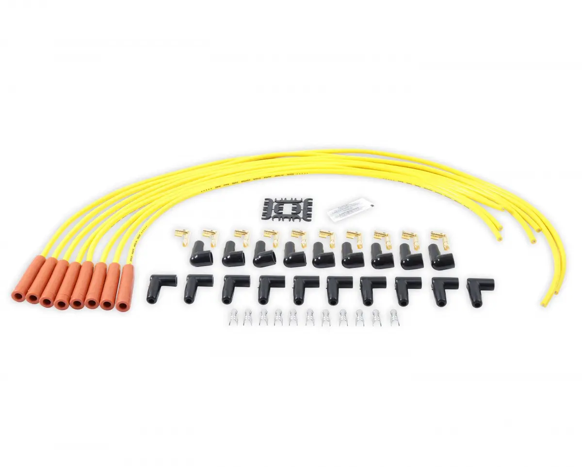 Accel Spark Plug Wire Set - 8Mm - Yellow With Orange Straight Boots Acc-14038 1