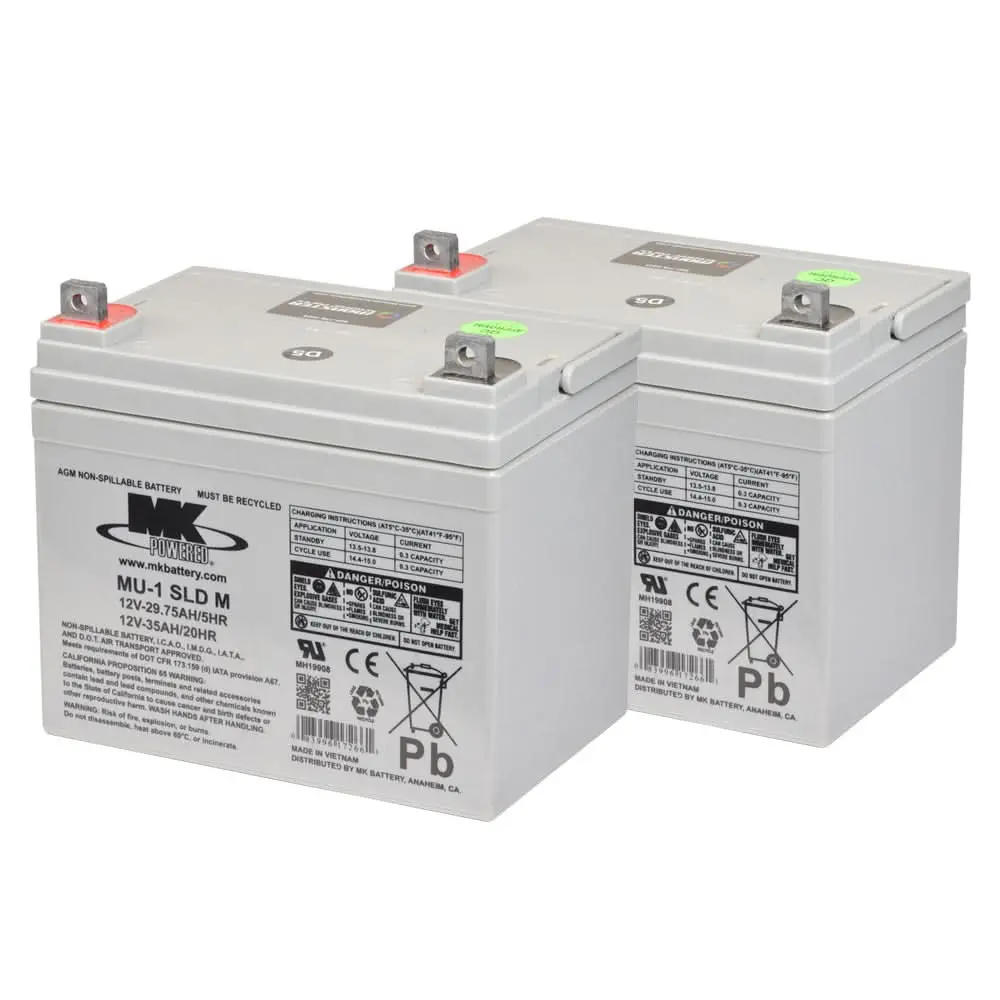 U1 (35 Ah) 24 Volt Es33-12 Agm Mobility Scooter & Power Chair Battery Pack 1