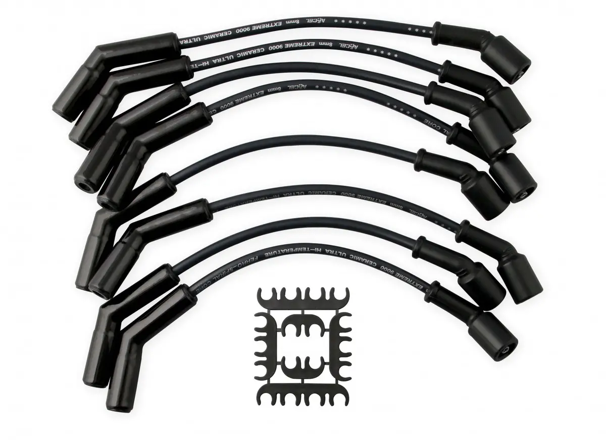 Accel Spark Plug Wire Set - Extreme 9000 Black Ceramic Boot - Chevy / Gm 2001-2004 - 3/4 & 1 Ton 8.1L 1
