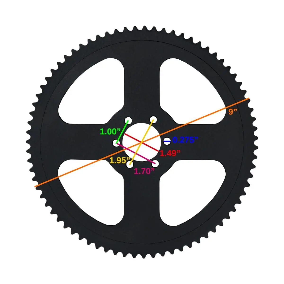 75 Tooth #35 Chain Rear Wheel Sprocket For The Oryxearth 105Cc 4-Stroke Mini Bike 1