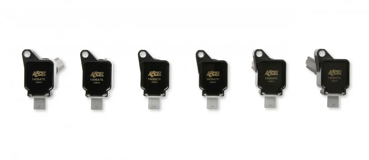 Accel Ignition Coil 2017-2020 Ford Ecoboost 3.5L Engines, Black, 6-Pack 1