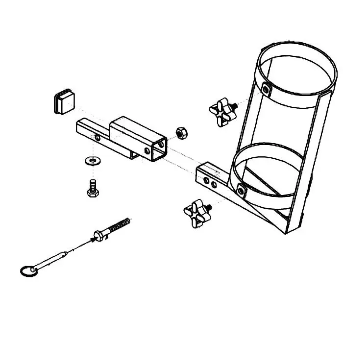 Oxygen Tank Holder Assembly With Mounting Bracket For Quantum Power Chairs With Synergy Seating (Frmasmb7030) 2