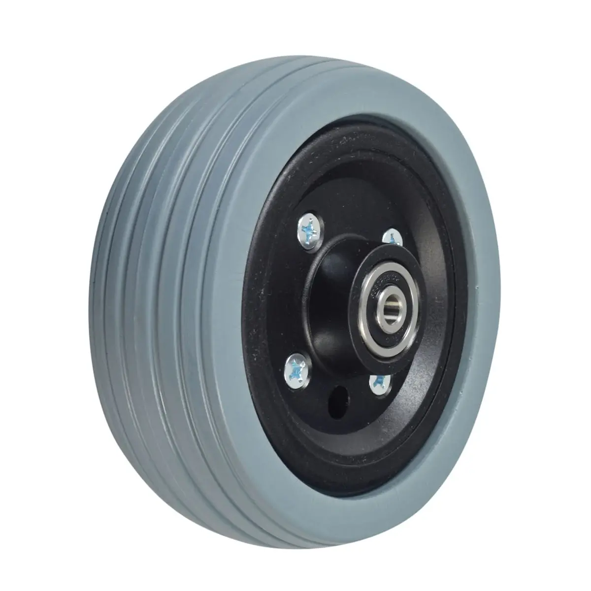 6"X2" Flat-Free Caster Wheel Assembly With Gray Tire For Jazzy Power Chairs 1