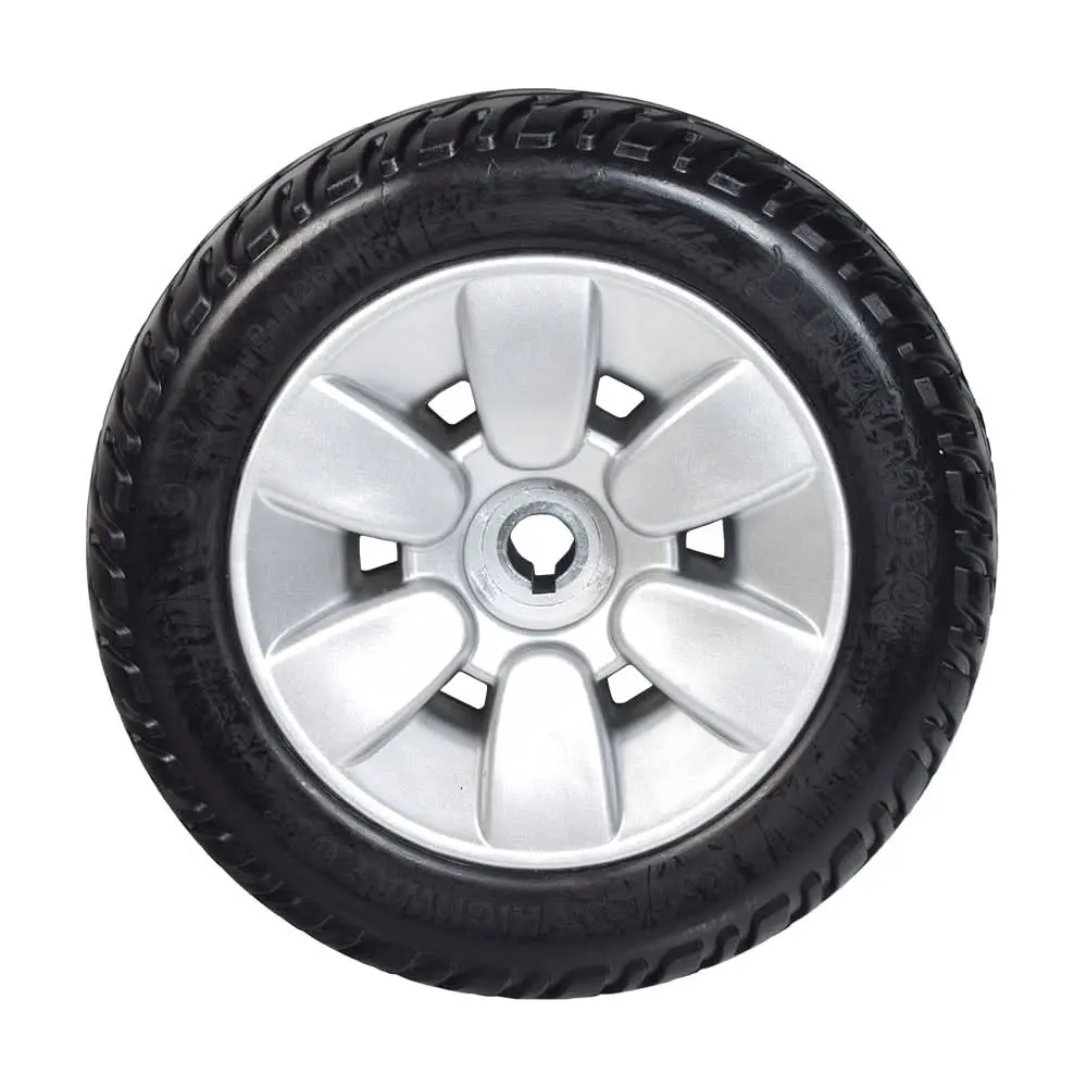 9"X3" (2.80/2.50-4) Flat-Free Drive Wheel Assembly With Silver Rim & Black Tire For The Jazzy Sport Portable (Whlasmb2017) 2