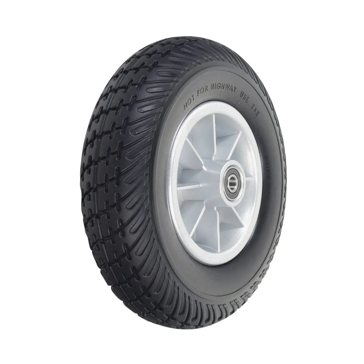 8"X2" (200X50) Black Flat-Free Front Wheel Assembly With Silver Rim For The Go-Go 3-Wheel Mobility Scooters (Whlasmb1844) 1
