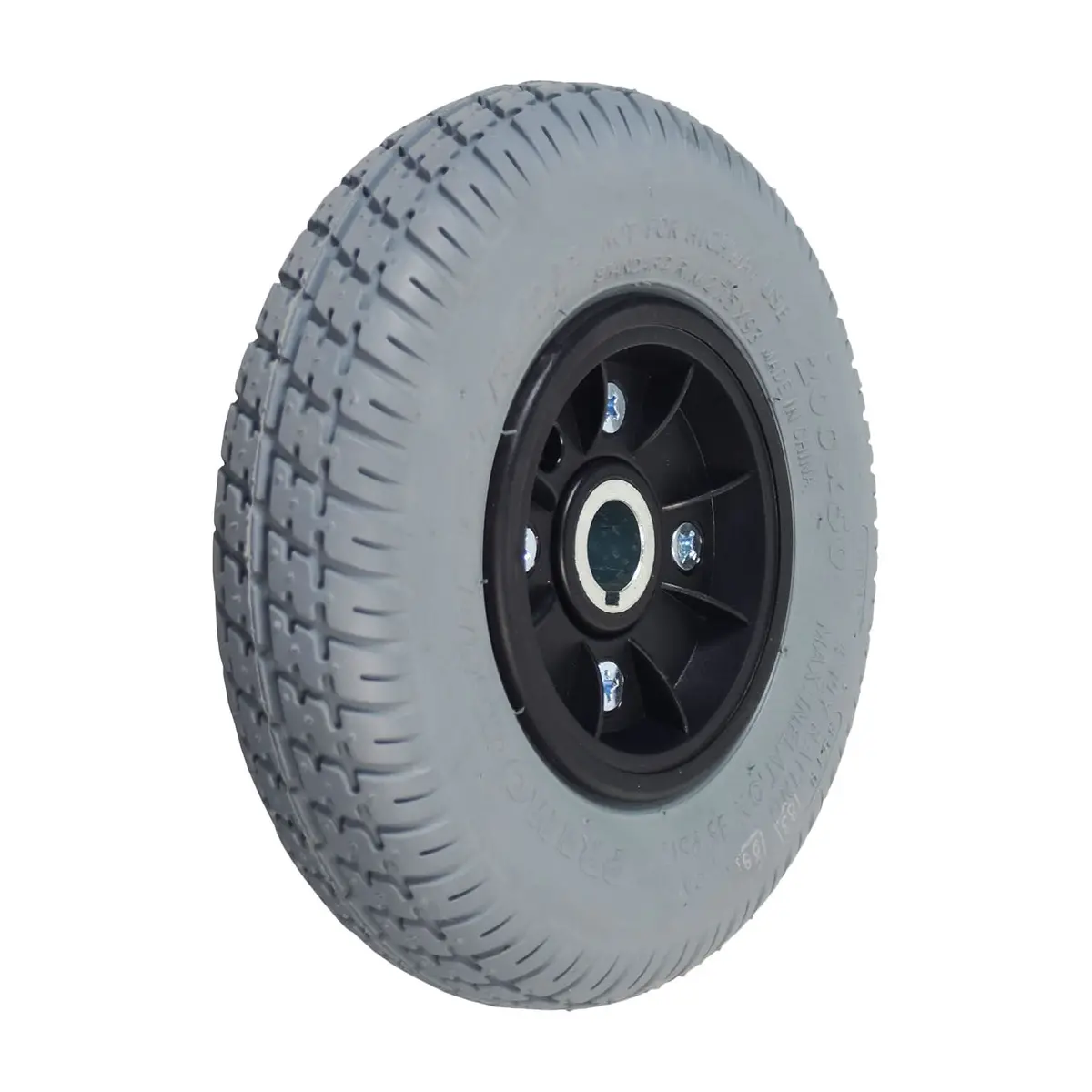 8"X2" (200X50) Gray Flat-Free Rear Wheel Assembly For The Go-Go Travel Vehicle And Go-Chair (Whlasmb1514) 1