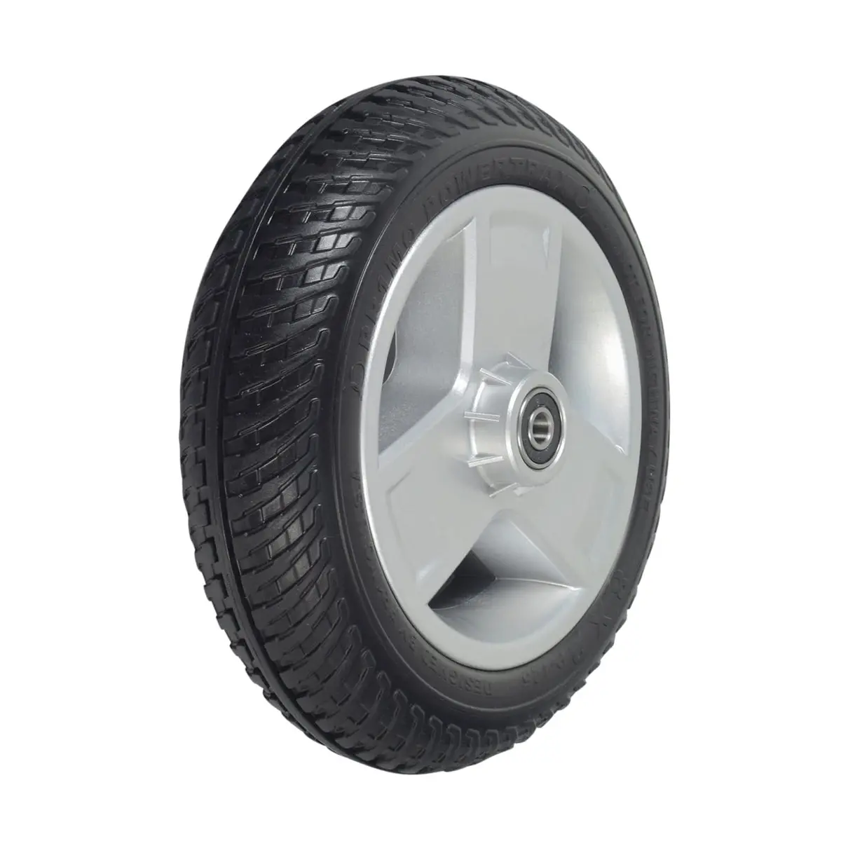8"X2" (200X50) Black Flat-Free Front Wheel Assembly With Silver Tri-Spoke Rim For Go-Go & Pride 3-Wheel Travel Mobility Scooters (Blemished) (Whlasmb1872) 1