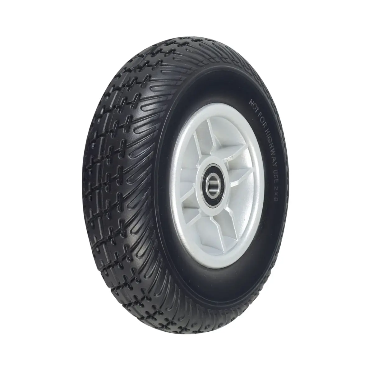 8"X2" (200X50) Black Flat-Free Front Wheel Assembly With Silver Rim For The Go-Go Elite Traveller Plus (Sc54) Mobility Scooter (Whlasmb1832) 1
