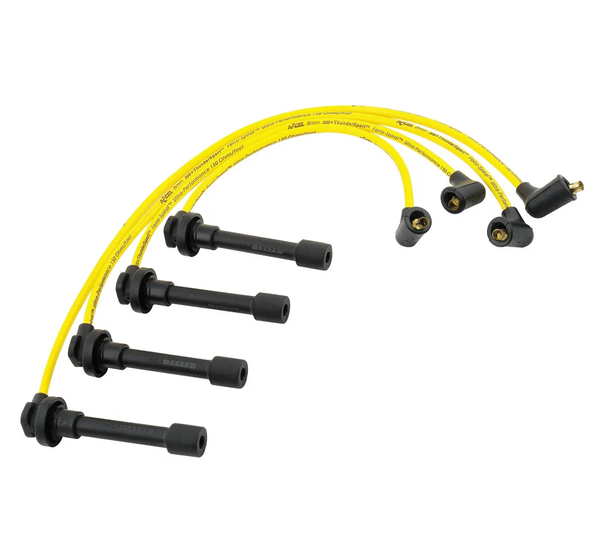 Accel Spark Plug Wire Set - 300  Spiral 8Mm - Honda / Acura L4 1992-2002 - Yellow 1