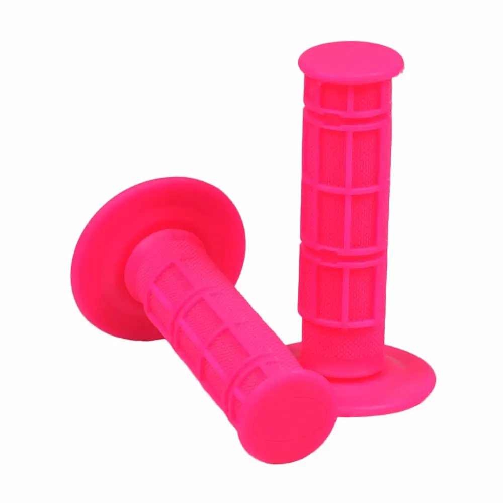 Pink Rubber Waffle Style Handlebar Grip Set For Scooters, Atvs, & Dirt Bikes 1
