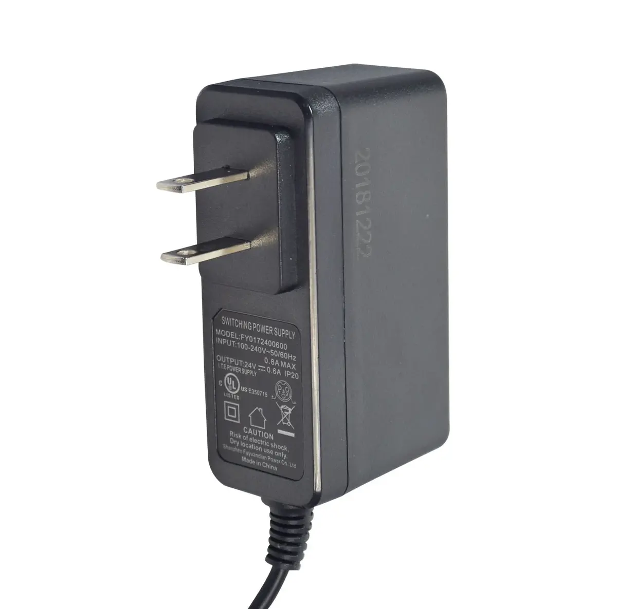 24 Volt 0.6 Amp Mini 3-Prong Wall Style Battery Charger 2