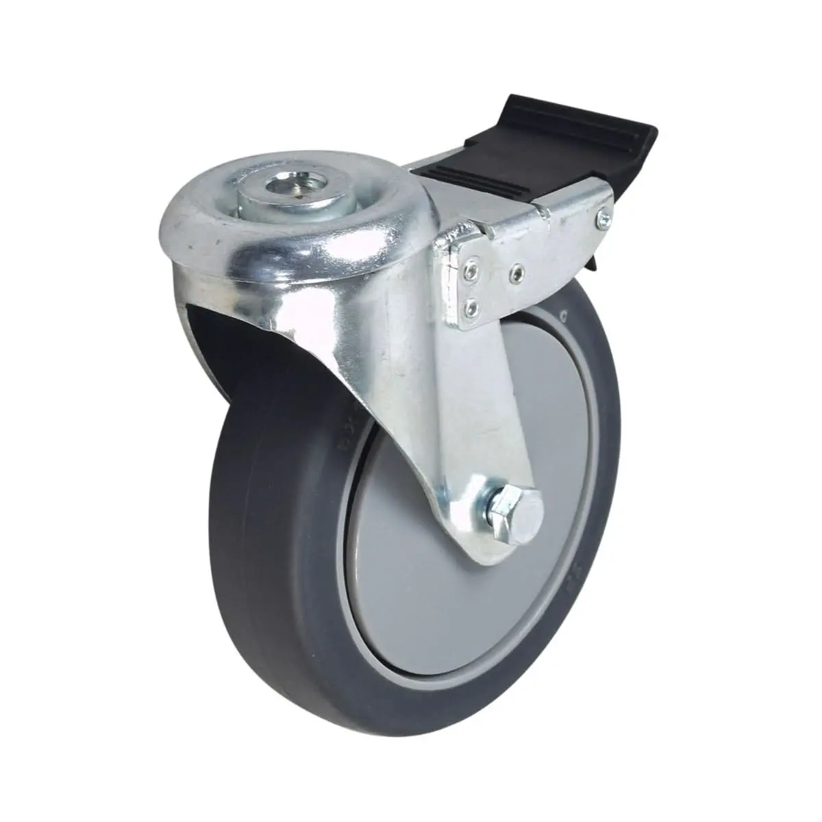 Rear 5" Caster Assembly With Swivel And Brake For Invacare Patient Lifts (Missing Hardware) 1