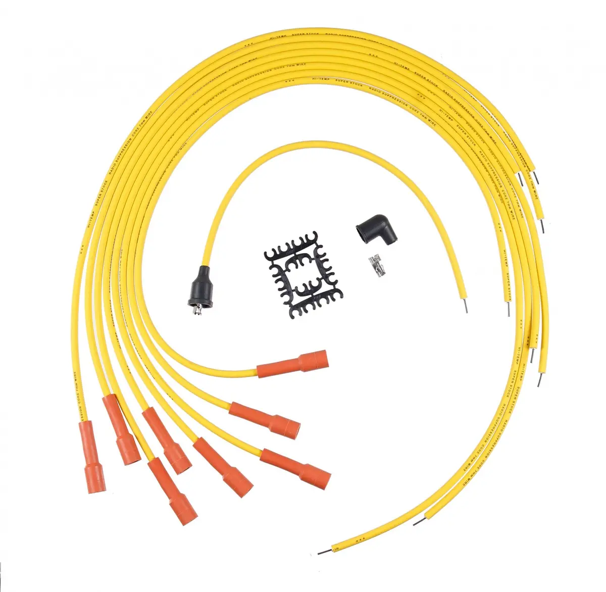 Accel Spark Plug Wire Set - Super Stock Graphite Core 7Mm - Universal - Straight Boots - Yellow 1