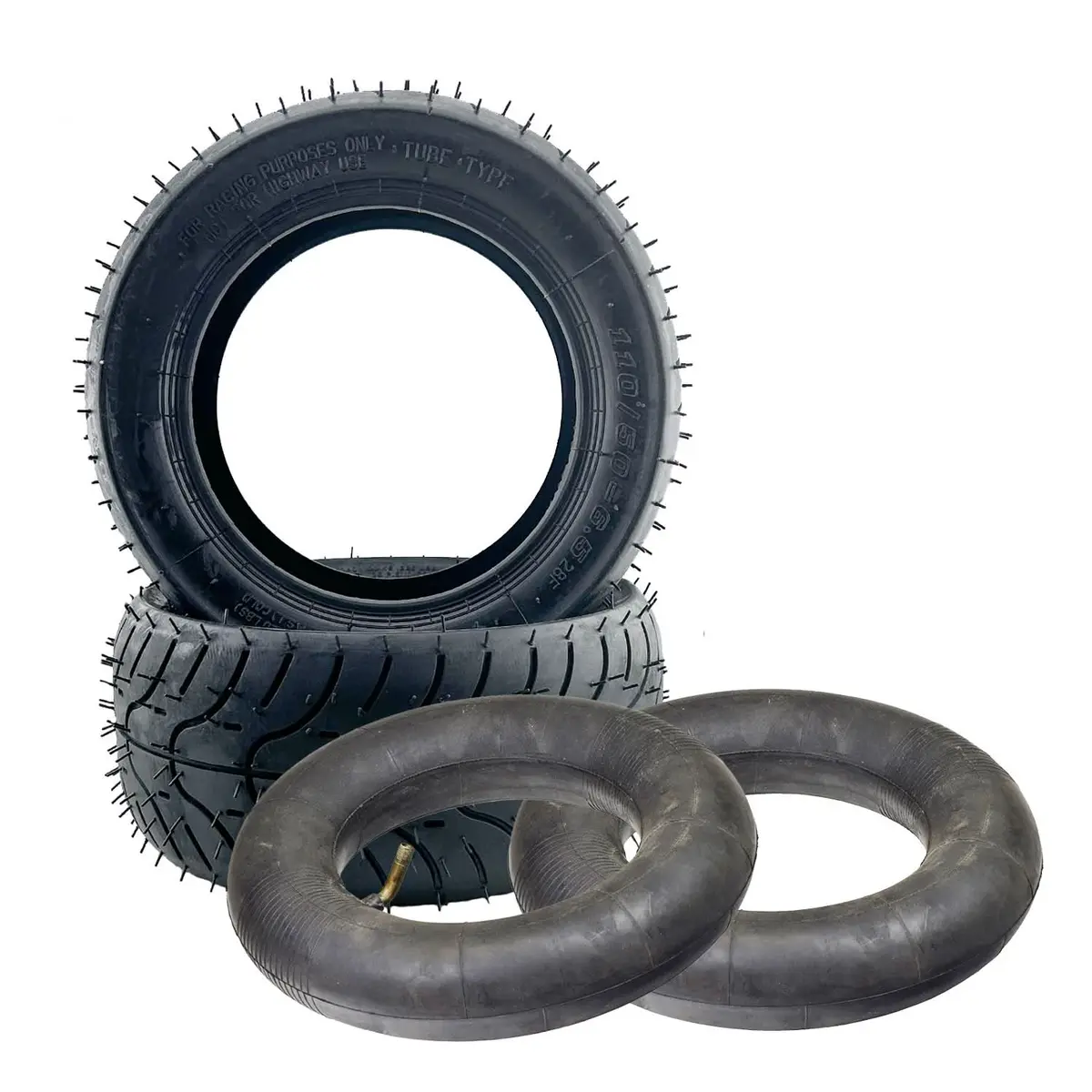 110/50-6.5 Inner Tube And Tire For Mini Bikes (Set Of 2) 1