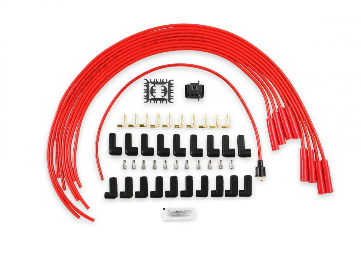 Accel Spark Plug Wire Set - 8Mm - Universal - Red Wire With Red Straight Boots 1
