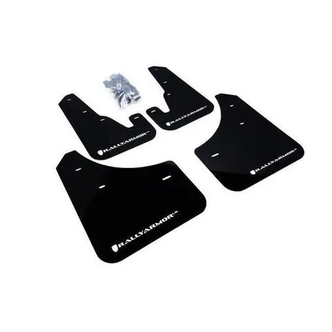 Rally Armor Black Mud Flap W/ White Logo 2004-2009 Mazda 3 / Mazdaspeed 3 1