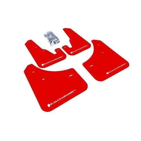 Rally Armor Red Mud Flap W/ White Logo Mazda 3 / Mazdaspeed 3 2004-2009 1