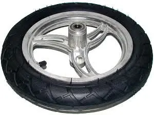 12-1/2" X 2-1/4" (12.5X2.25) Complete Rear Wheel Assembly (Curved Spokes) 1
