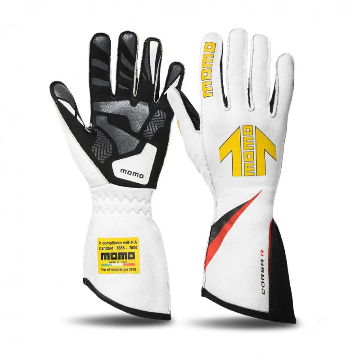 Momo Corsa R White Racing Gloves Size 8 1
