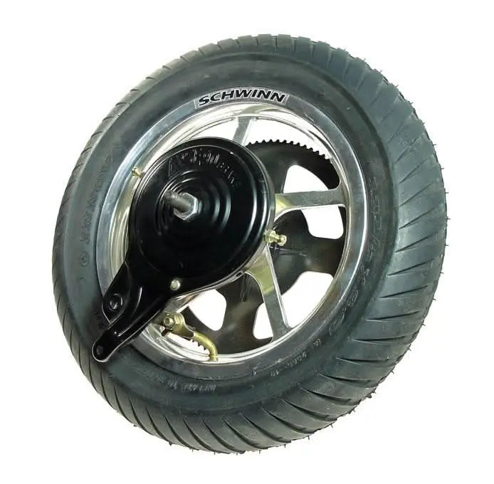 Schwinn & Izip 12-1/2" X 3.0" (12.5X3.0) Complete Rear Wheel Assembly With Drum Brake 1